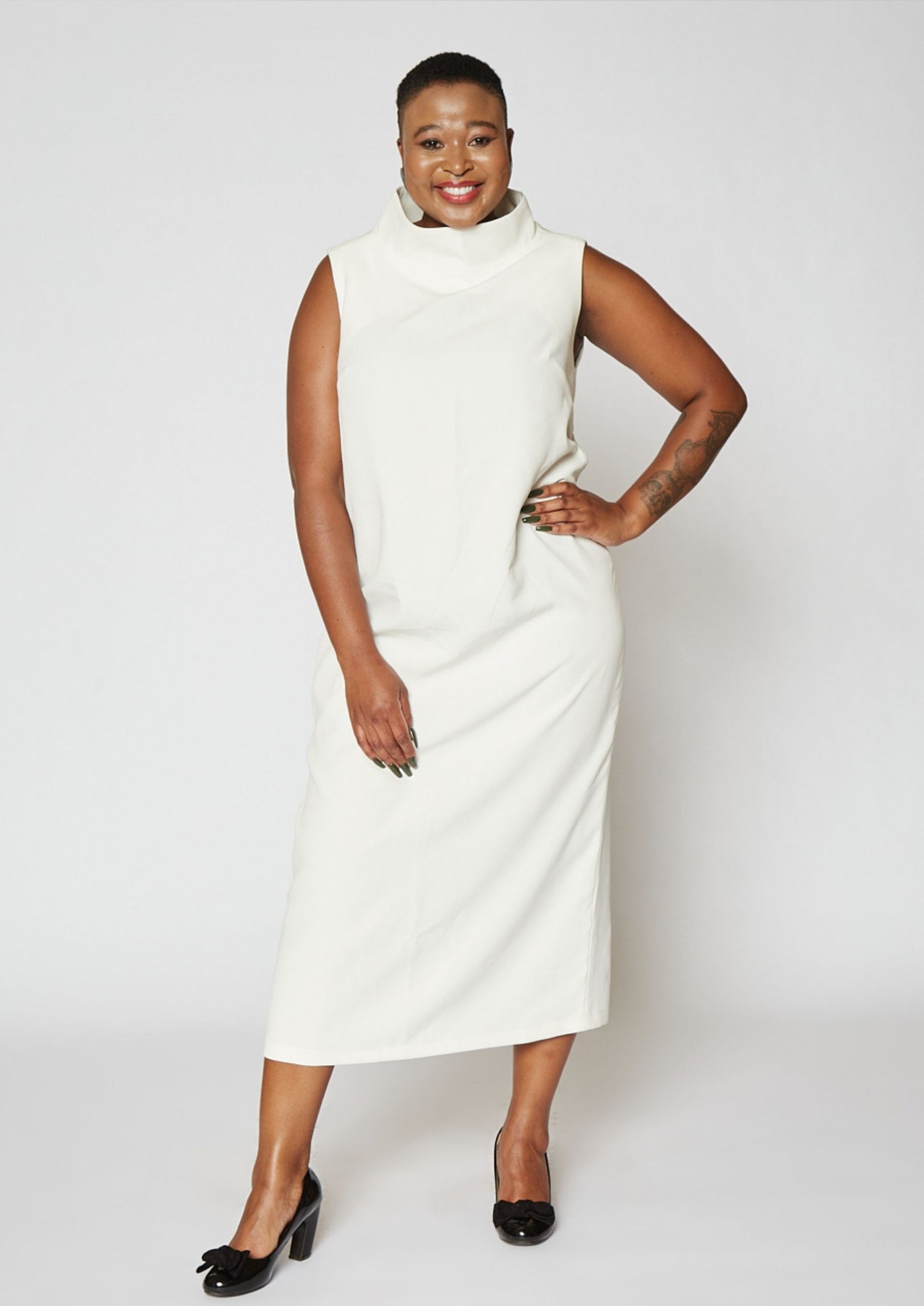 WIDE HIGH NECK DRESS