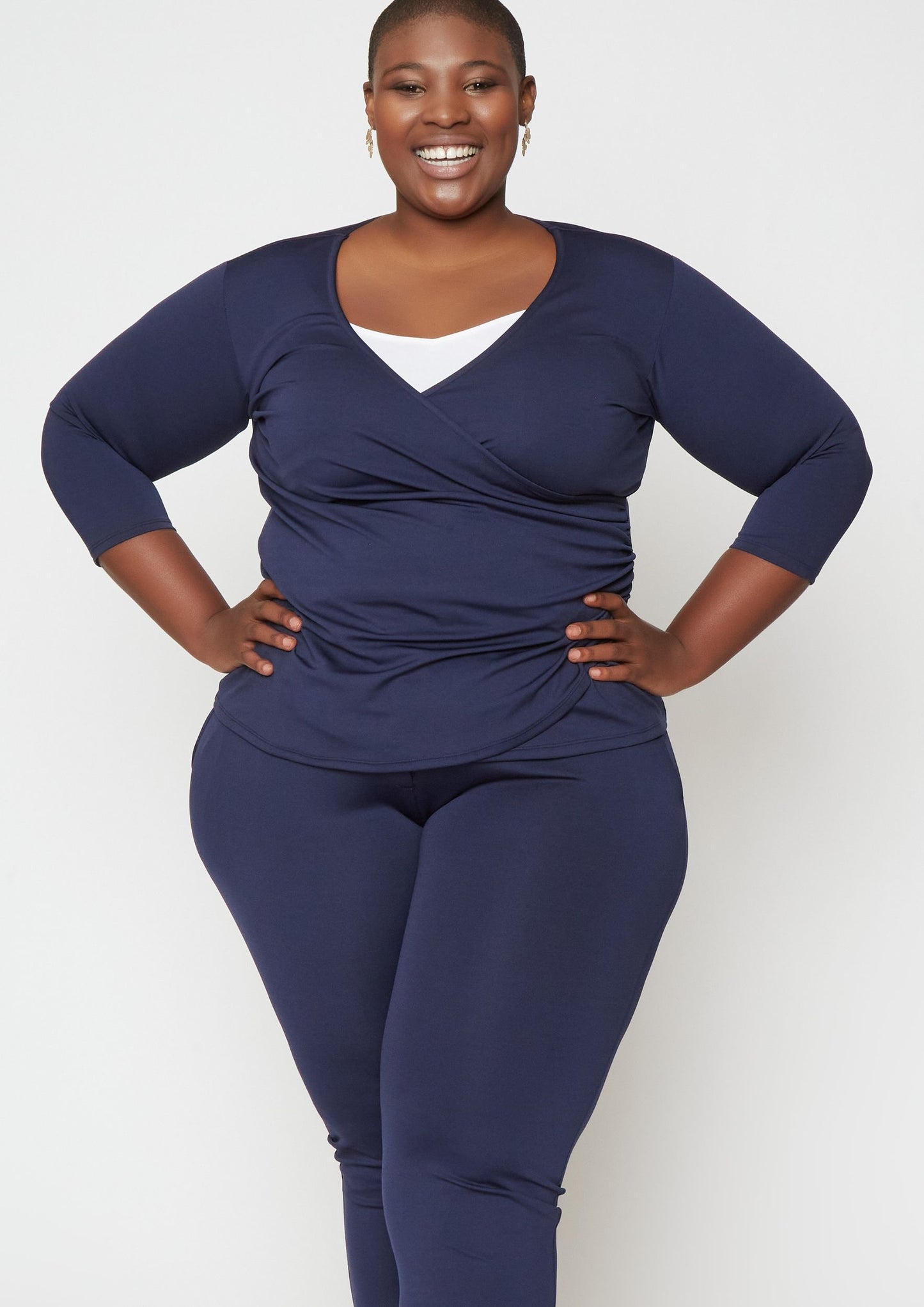 WRAP TOP AND CIGGIE TROUSERS